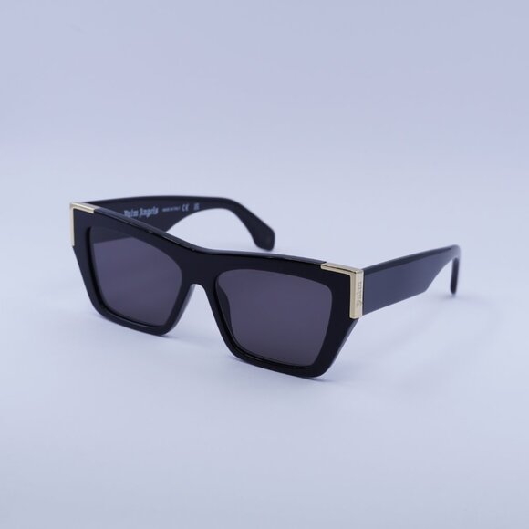 Palm Angels PERI099 HOLLYWOOD 1007 Sunglasses Black Cat Eye Frame, Grey Lenses - Picture 1 of 11